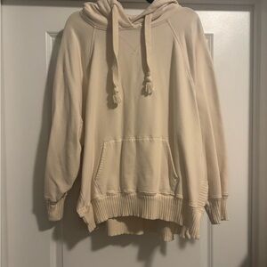 American Eagle Outfitters Cream Textured Oversized Hoodie